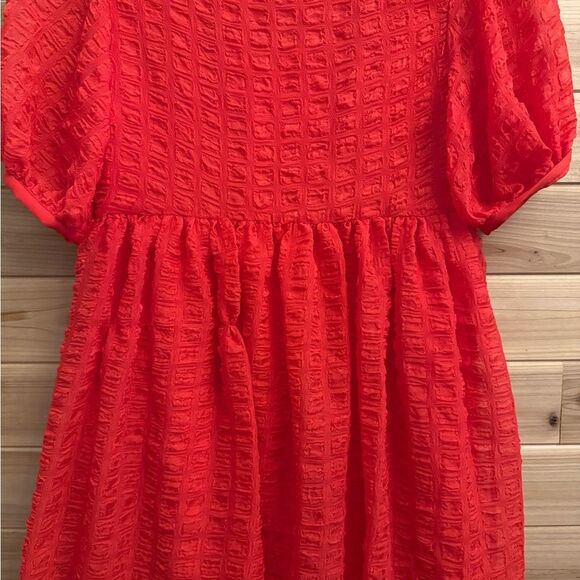 NWT L’Acadamie Revolve XS The Rene Mini Dress Poppy Red Puff Sleeve Christmas - Picture 6 of 9